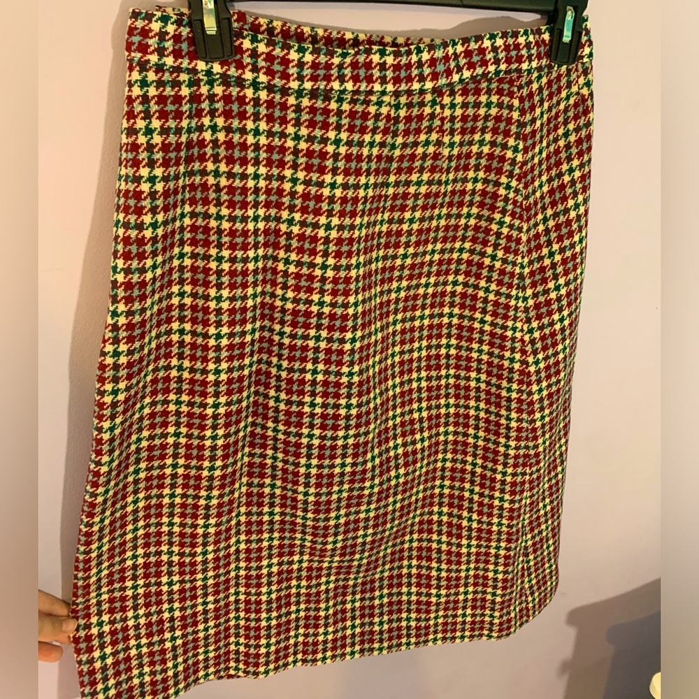 Clueless inspired wool plaid skirt with button detail